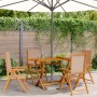 Sillas de jardín reclinables 4 uds madera maciza y tela taupe de , Sillas de jardín - Ref: Foro24-3214544, Precio: 302,88 €, ...
