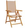 Sillas de jardín reclinables 4 uds madera maciza y tela taupe de , Sillas de jardín - Ref: Foro24-3214544, Precio: 302,88 €, ...