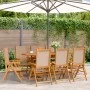 8 verstellbare Gartenstühle aus Massivholz und taupefarbenem Stoff von , Gartenstühle - Ref: Foro24-3214546, Preis: 578,34 €,...
