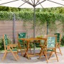Reclining garden chairs, set of 4, made of solid wood and green fabric. by , Garden chairs - Ref: Foro24-3214550, Price: 294,...