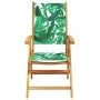 Reclining garden chairs, set of 4, made of solid wood and green fabric. by , Garden chairs - Ref: Foro24-3214550, Price: 289,...