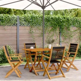 4 verstellbare Gartenstühle aus massivem Akazienholz in Schwarz von , Gartenstühle - Ref: Foro24-3214565, Preis: 291,17 €, Ra...