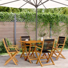 4 verstellbare Gartenstühle aus massivem Akazienholz in Schwarz von , Gartenstühle - Ref: Foro24-3214565, Preis: 272,50 €, Ra...