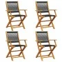 4 verstellbare Gartenstühle aus massivem Akazienholz in Schwarz von , Gartenstühle - Ref: Foro24-3214565, Preis: 291,17 €, Ra...