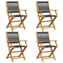 4 verstellbare Gartenstühle aus massivem Akazienholz in Schwarz von , Gartenstühle - Ref: Foro24-3214565, Preis: 272,50 €, Ra...