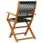 4 verstellbare Gartenstühle aus massivem Akazienholz in Schwarz von , Gartenstühle - Ref: Foro24-3214565, Preis: 291,17 €, Ra...