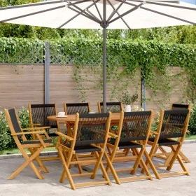 8 verstellbare Gartenstühle aus massivem Akazienholz in Schwarz von , Gartenstühle - Ref: Foro24-3214567, Preis: 578,77 €, Ra...