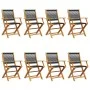 8 verstellbare Gartenstühle aus massivem Akazienholz in Schwarz von , Gartenstühle - Ref: Foro24-3214567, Preis: 544,37 €, Ra...