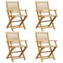 Faltbare Gartenstühle, 4 Stück Massivholz Akazie in Beige. von , Gartenstühle - Ref: Foro24-3214571, Preis: 355,24 €, Rabatt: %