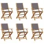 Faltbare Gartenstühle, 6 Stück Massivholz und anthrazitfarbener Stoff von , Gartenstühle - Ref: Foro24-3214578, Preis: 323,00...