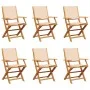 Faltbare Gartenstühle, 4 Stück, Massivholz und beige Stoff von , Gartenstühle - Ref: Foro24-3214584, Preis: 380,96 €, Rabatt: %