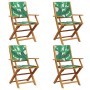4 verstellbare Gartenstühle aus Massivholz und grünem Stoff von , Gartenstühle - Ref: Foro24-3214586, Preis: 248,81 €, Rabatt: %