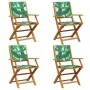 Reclining garden chairs, set of 4, made of solid wood and green fabric. by , Garden chairs - Ref: Foro24-3214586, Price: 244,...