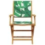 Reclining garden chairs, set of 4, made of solid wood and green fabric. by , Garden chairs - Ref: Foro24-3214586, Price: 244,...