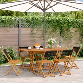 Sillas de jardín reclinables 6 uds madera maciza acacia negro de , Sillas de jardín - Ref: Foro24-3214602, Precio: 253,99 €, ...