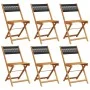 6 verstellbare Gartenstühle aus massivem Akazienholz in Schwarz von , Gartenstühle - Ref: Foro24-3214602, Preis: 249,54 €, Ra...