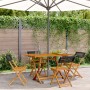 Faltbare Gartenstühle, 6 Stück Massivholz und schwarzes PE-Rattan von , Gartenstühle - Ref: Foro24-3214592, Preis: 149,94 €, ...
