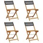 Faltbare Gartenstühle, 6 Stück Massivholz und schwarzes PE-Rattan von , Gartenstühle - Ref: Foro24-3214592, Preis: 149,94 €, ...