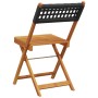 Faltbare Gartenstühle, 6 Stück Massivholz und schwarzes PE-Rattan von , Gartenstühle - Ref: Foro24-3214592, Preis: 149,94 €, ...