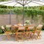 Faltbare Gartenstühle, 8 Stück, Massivholz und beige Stoff von , Gartenstühle - Ref: Foro24-3214621, Preis: 330,90 €, Rabatt: %