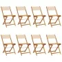 Faltbare Gartenstühle, 8 Stück, Massivholz und beige Stoff von , Gartenstühle - Ref: Foro24-3214621, Preis: 330,90 €, Rabatt: %