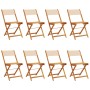 Faltbare Gartenstühle, 8 Stück, Massivholz und beige Stoff von , Gartenstühle - Ref: Foro24-3214621, Preis: 332,51 €, Rabatt: %
