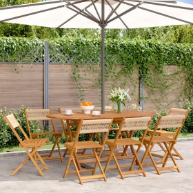 Sillas de jardín plegables 8 uds madera maciza acacia beige de , Sillas de jardín - Ref: Foro24-3214609, Precio: 360,45 €, De...