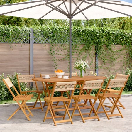Sillas de jardín plegables 8 uds madera maciza acacia beige de , Sillas de jardín - Ref: Foro24-3214609, Precio: 360,45 €, De...