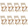 Faltbare Gartenstühle, 8 Stück, Massivholz und PE-Rattan in Beige. von , Gartenstühle - Ref: Foro24-3214600, Preis: 323,49 €,...