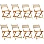 Folding garden chairs 8 pcs solid wood and beige PE rattan by , Garden chairs - Ref: Foro24-3214600, Price: 326,24 €, Discoun...