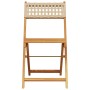 Faltbare Gartenstühle, 8 Stück, Massivholz und PE-Rattan in Beige. von , Gartenstühle - Ref: Foro24-3214600, Preis: 323,49 €,...