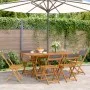 Folding garden chairs 6 pcs solid wood and anthracite fabric by , Garden chairs - Ref: Foro24-3214614, Price: 249,08 €, Disco...