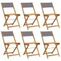 Folding garden chairs 6 pcs solid wood and anthracite fabric by , Garden chairs - Ref: Foro24-3214614, Price: 249,08 €, Disco...