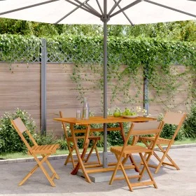 Folding garden chairs 4 pcs solid wood and taupe fabric by , Garden chairs - Ref: Foro24-3214616, Price: 159,73 €, Discount: %
