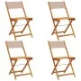 Faltbare Gartenstühle, 4 Stück, Massivholz und taupefarbener Stoff von , Gartenstühle - Ref: Foro24-3214616, Preis: 159,73 €,...