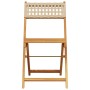 Faltbare Gartenstühle, 6 Stück, Massivholz und PE-Rattan in Beige. von , Gartenstühle - Ref: Foro24-3214599, Preis: 243,92 €,...