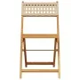 Folding garden chairs 6 pcs solid wood and beige PE rattan by , Garden chairs - Ref: Foro24-3214599, Price: 246,09 €, Discoun...