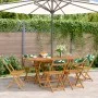 Reclining garden chairs, set of 6, made of solid wood and green fabric. by , Garden chairs - Ref: Foro24-3214623, Price: 249,...