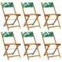 Reclining garden chairs, set of 6, made of solid wood and green fabric. by , Garden chairs - Ref: Foro24-3214623, Price: 249,...
