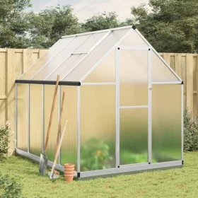 Invernadero con marco base aluminio plateado 224x169x202 cm de , Invernaderos - Ref: Foro24-3266323, Precio: 478,87 €, Descue...