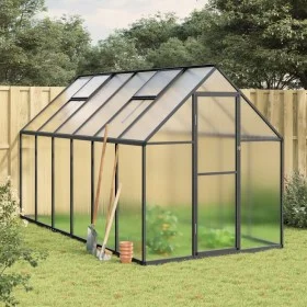 Gewächshaus mit anthrazitfarbenem Aluminiumrahmen 334x169x195 cm von , Gewächshäuser - Ref: Foro24-3266328, Preis: 624,57 €, ...
