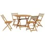 5-piece garden dining set made of PE rattan and solid beige wood. by , Garden sets - Ref: Foro24-3281768, Price: 258,17 €, Di...