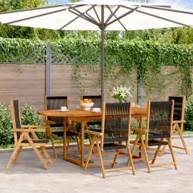 7-piece garden dining set made of solid black polypropylene wood. by , Garden sets - Ref: Foro24-3281721, Price: 789,82 €, Di...