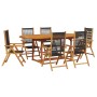 Garten-Essgruppe 7-teilig aus Polypropylen Massivholz Schwarz von , Gartensets - Ref: Foro24-3281721, Preis: 742,73 €, Rabatt: %