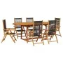 Set de comedor jardín 7 pzas polipropileno madera maciza negro de , Conjuntos de jardín - Ref: Foro24-3281721, Precio: 789,33...