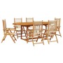 Set de comedor jardín 7 pzas polipropileno madera maciza beige de , Conjuntos de jardín - Ref: Foro24-3281723, Precio: 753,14...