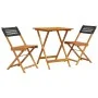 3-teiliges Bistro-Set aus PE-Rattan und massivem Schwarzholz von , Gartensets - Ref: Foro24-3281754, Preis: 139,72 €, Rabatt: %