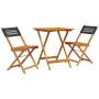 Juego de bistro de 3 piezas ratán PE y madera maciza negro de , Conjuntos de jardín - Ref: Foro24-3281754, Precio: 140,98 €, ...