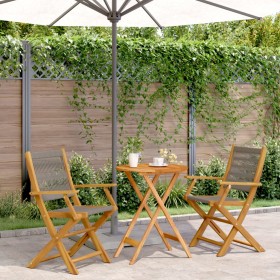 Juego de bistro de 3 piezas polipropileno y madera maciza gris de , Conjuntos de jardín - Ref: Foro24-3281794, Precio: 185,00...