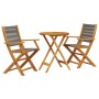 3-piece bistro set made of gray polypropylene and solid wood by , Garden sets - Ref: Foro24-3281794, Price: 181,56 €, Discoun...